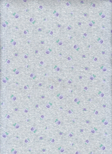 Pointelle Knit Ditsy Floral Print Fabric
