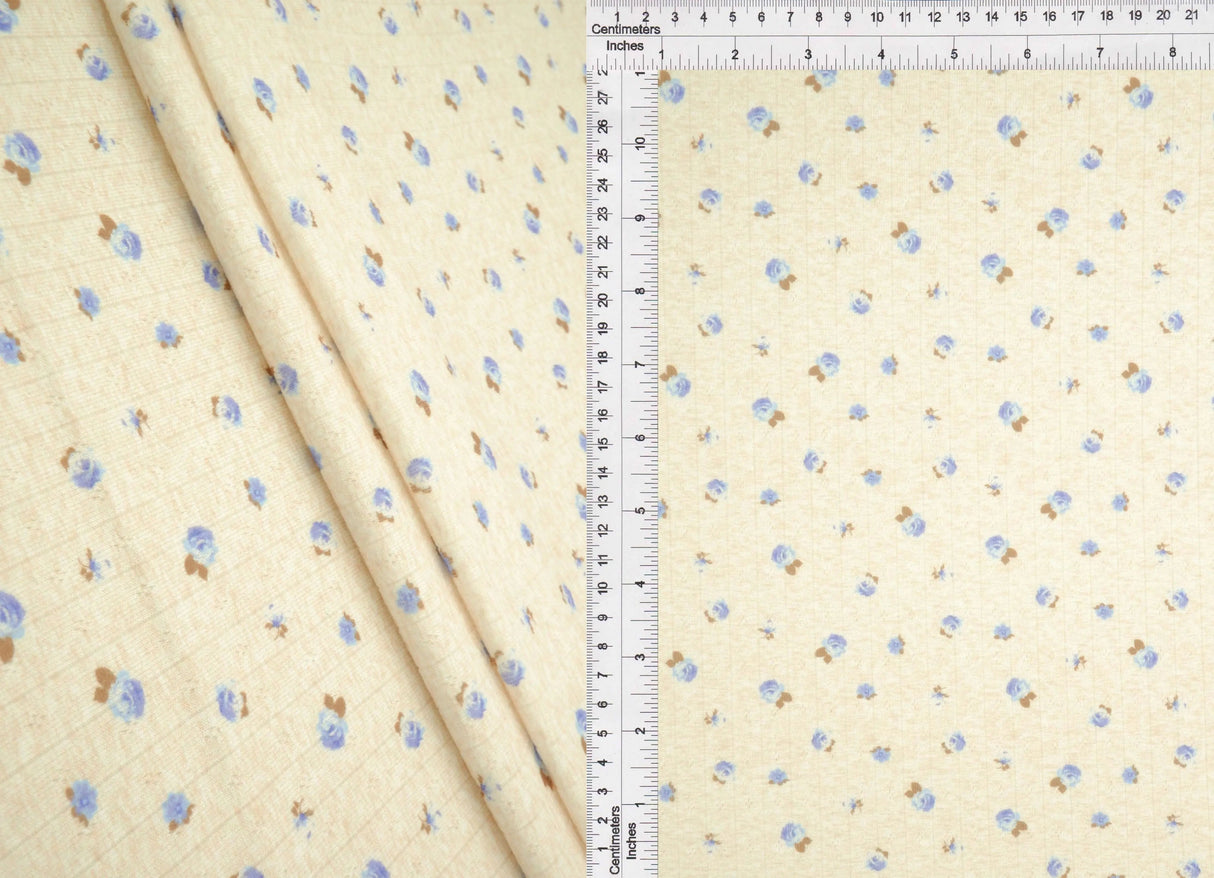 Ditsy Floral Digital Print Pointelle Knit Fabric 58/60" Wide – 220 GSM