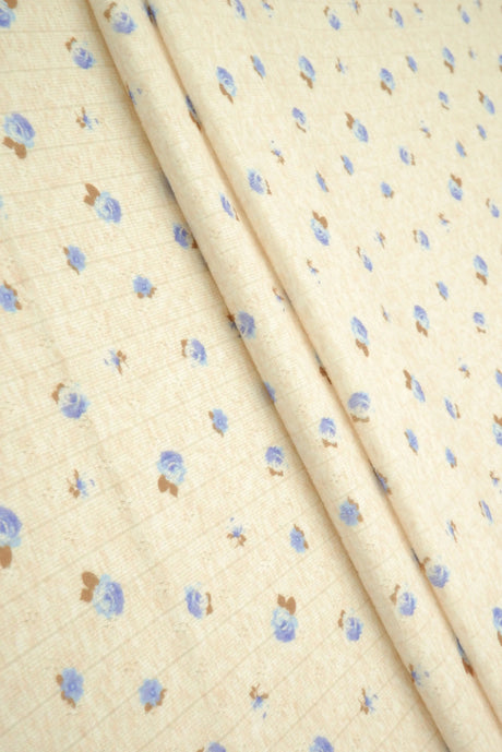 1 Yard Cotton Style Pointelle Ditsy Digital Print Fabric 220 GSM Polyester Spandex 58/60" Width