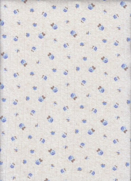 Pointelle Knit Ditsy Floral Print Fabric