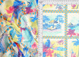 Printed Mesh Scenery Fabric Blue Multi