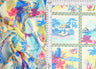 Printed Mesh Scenery Fabric Blue Multi
