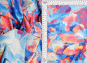 Floral Printed DTY Knit Fabric Blue