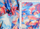 1 yarda de tela DTY con estampado digital de flores grandes, mezcla de poliéster y spandex elástico de 190 GSM, ancho 58/60"