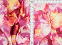 1 yarda de tela DTY con estampado digital de flores grandes, mezcla de poliéster y spandex elástico de 190 GSM, ancho 58/60"