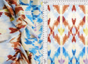Tela DTY con estampado digital tribal azteca, 96% poliéster, 4% spandex, suave y elástica, ancho 58/60"