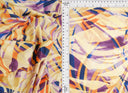 1 yarda de tela DTY con estampado digital de hojas tropicales, mezcla de poliéster y spandex de 190 GSM, ancho 58/60"