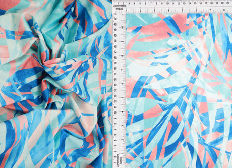 Tropical Leaf DTY Knit Fabric Green
