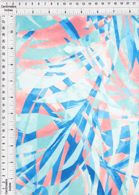 58/60" Width DTY Tropical Leaf Digital Print Fabric 96 Percent Poly 4 Percent Spandex Soft Stretch Material