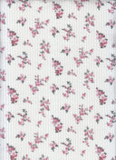 1 yarda de tela de punto doble con estampado digital vintage floral pequeño, mezcla de poliéster y rayón de 230 GSM, ancho 54/56"