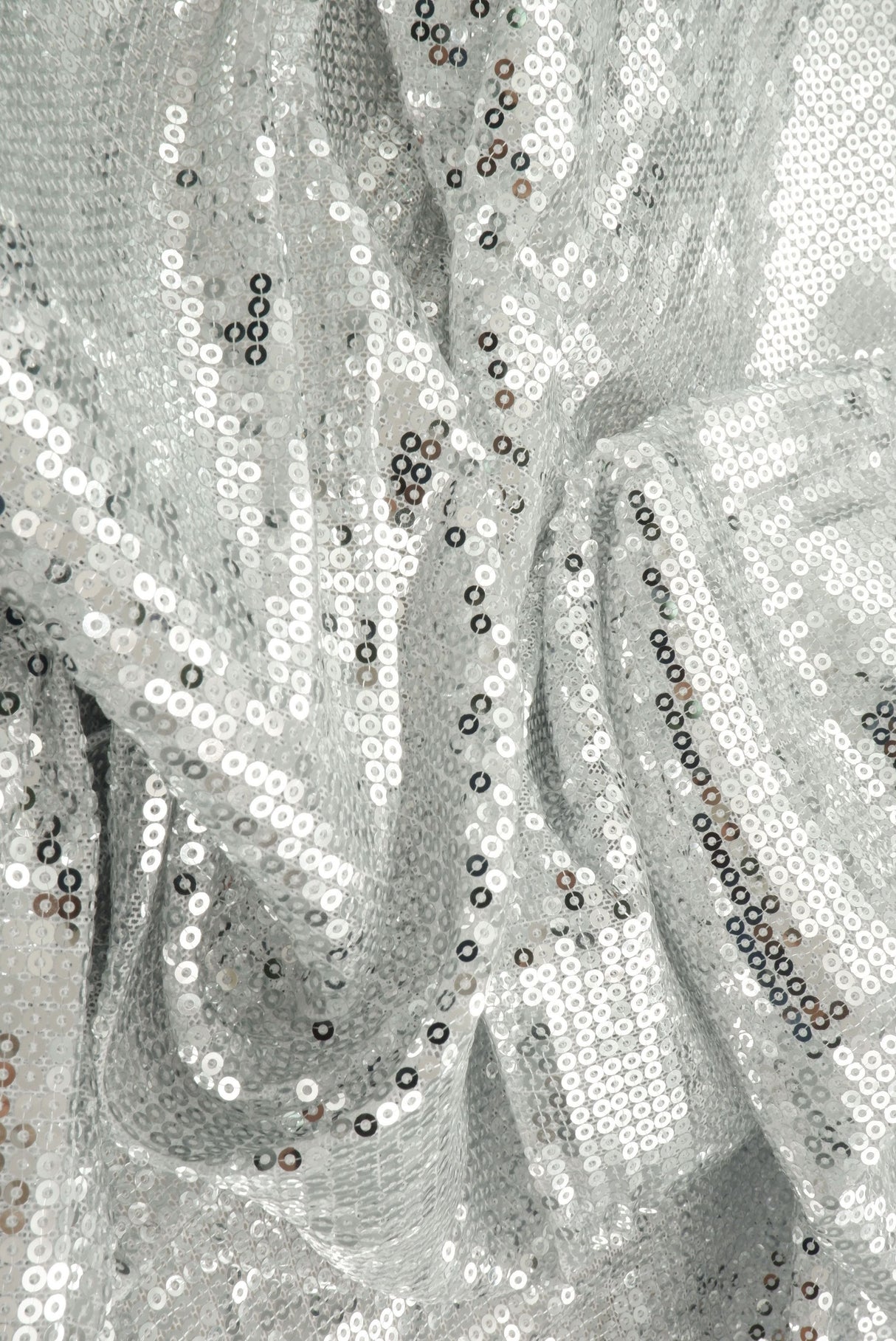 Embroidered Sequin Mesh Silver