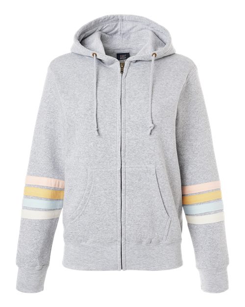 Women's Striped Sleeve Full-Zip Hooded Sweatshirt