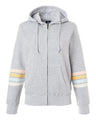 Women's Striped Sleeve Full-Zip Hooded Sweatshirt