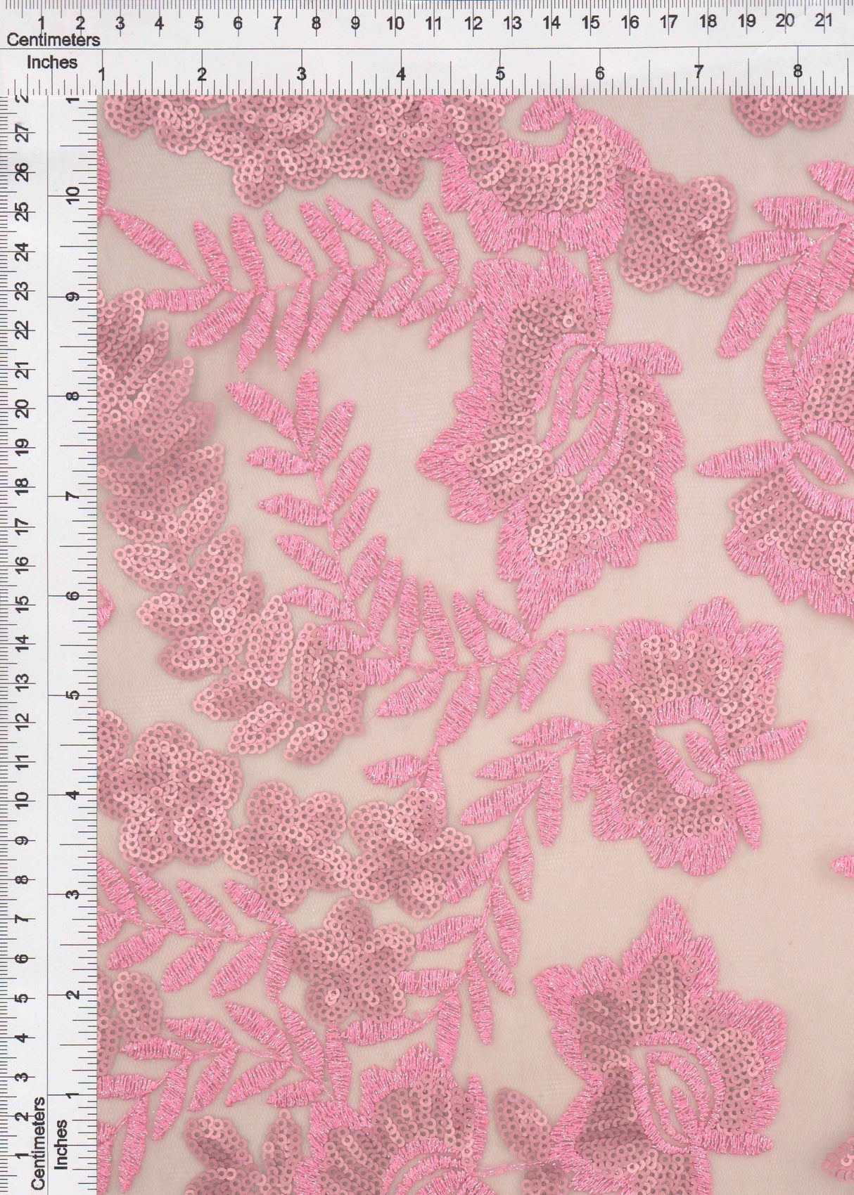 Embroidered Sequin Mesh Stretch Fabric