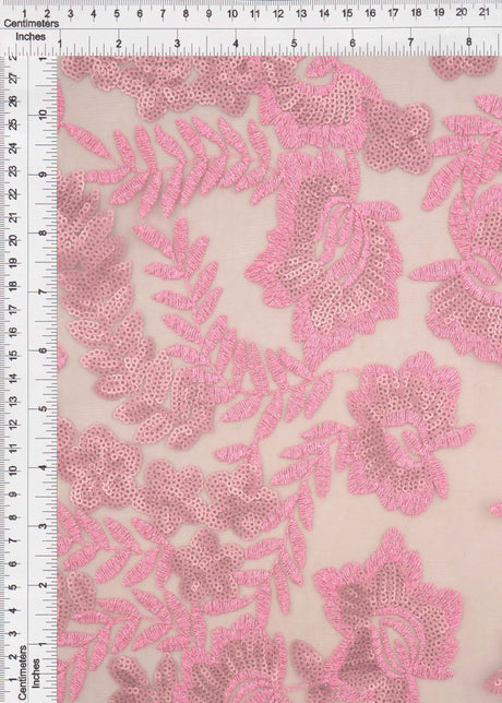 Embroidered Sequin Mesh Stretch Fabric