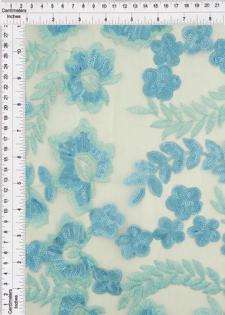 Embroidered Sequin Mesh Stretch Fabric