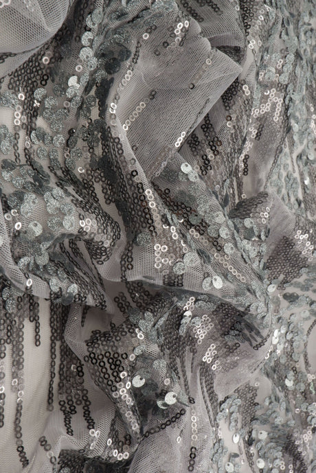 Embroidered Sequin Mesh Stretch Fabric