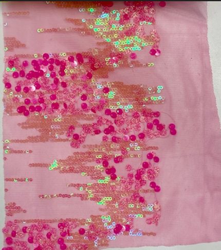 Embroidered Sequin Mesh Stretch Fabric