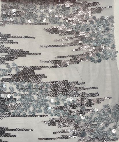 Embroidered Sequin Mesh Stretch Fabric