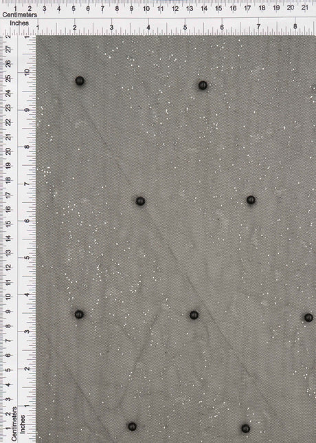 Embroidered Sequin Mesh Stretch Fabric Black