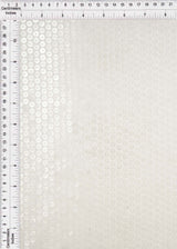 Embroidered Sequin Mesh Stretch Fabric White