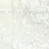 1 Yard White Mesh Sequins Embroidery Fabric, Polyester Spandex Blend