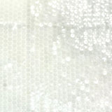 Embroidered Sequin Mesh Stretch Fabric White