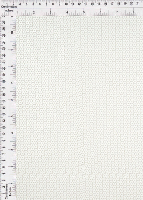 Embroidered Sequin Mesh Stretch White Fabric