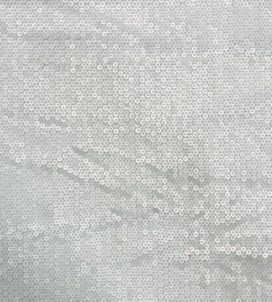 Embroidered Sequin Mesh Stretch White Fabric