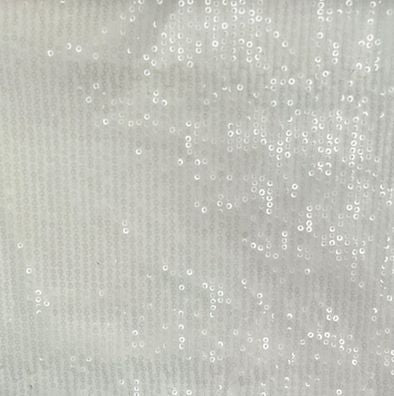 Embroidered Sequin Mesh Stretch Fabric Ivory