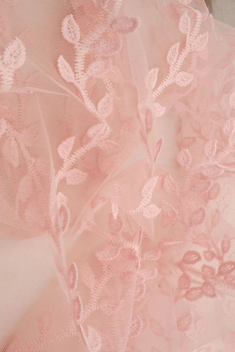 1 Yard Mesh Sequins Embroidery Fabric, Polyester Spandex Blend