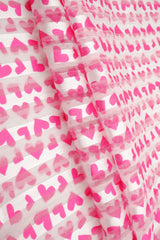 Embroidered Sequin Mesh Stretch Fabric Fuchsia