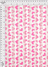 Embroidered Sequin Mesh Stretch Fabric Fuchsia