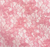 Embroidered Sequin Mesh Pink Stretch Fabric