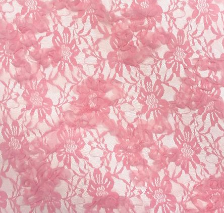Embroidered Sequin Mesh Pink Stretch Fabric