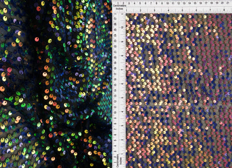 1 Yard Assorted Mesh Sequins Fabric, 58/60? Wide Nylon Spandex Blend