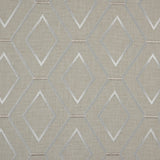 Parchment/Silver/Beige Geometric Embroidered Cotton Woven