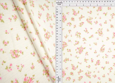 Pointelle Ditsy Print Knit Fabric