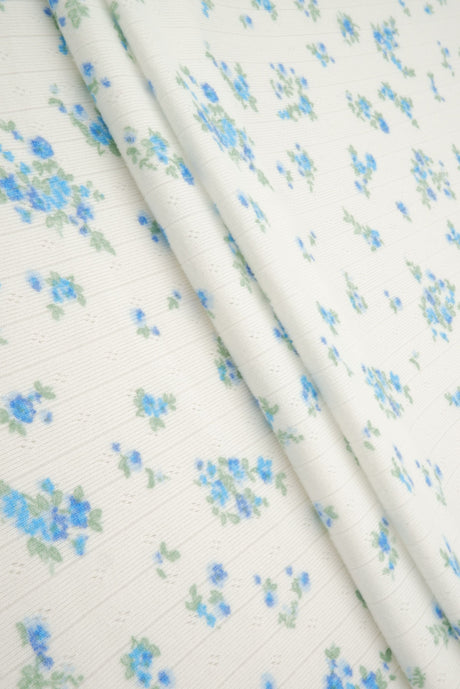 Pointelle Ditsy Print Knit Fabric