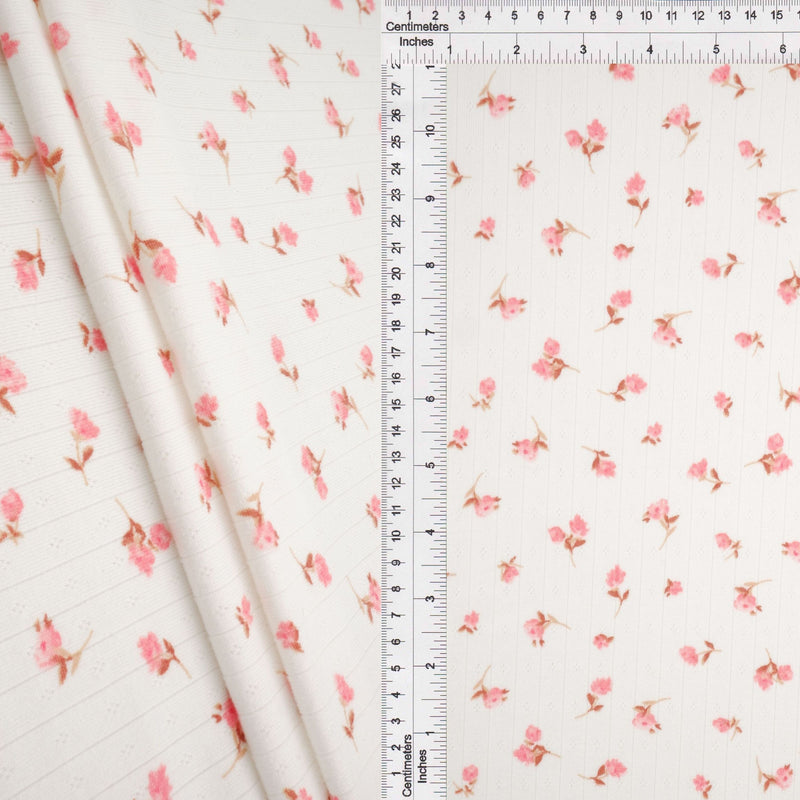 Pointelle Ditsy Floral Knit Fabric