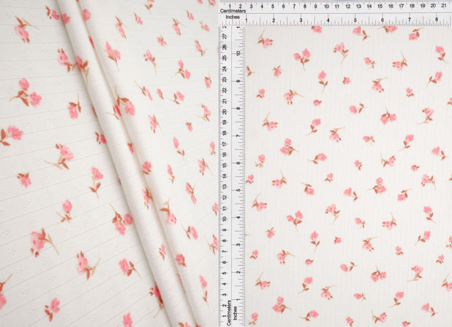 Pointelle Ditsy Floral Knit Fabric