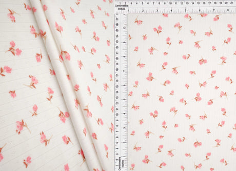 Cotton Style Pointelle Ditsy Floral Knit Fabric 58/60" Wide – 220 GSM