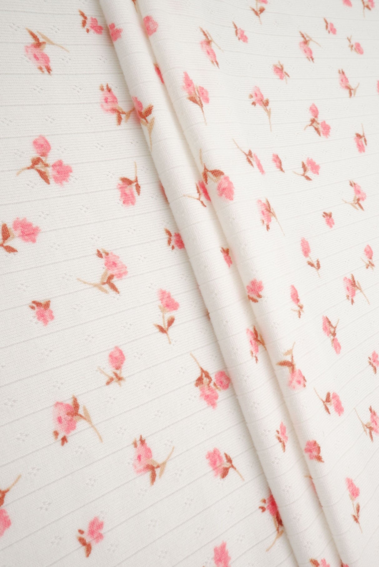 Pointelle Ditsy Floral Knit Fabric