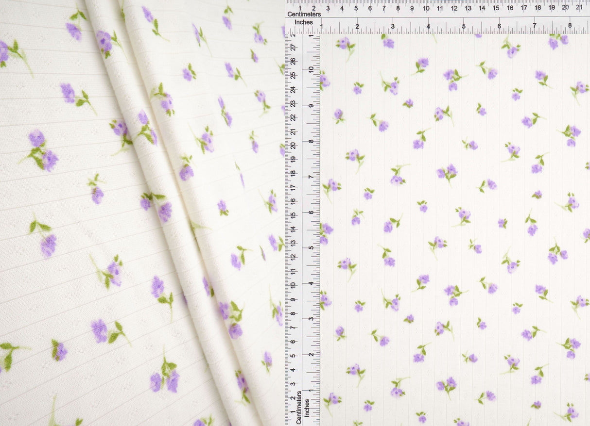 Pointelle Ditsy Floral Knit Fabric