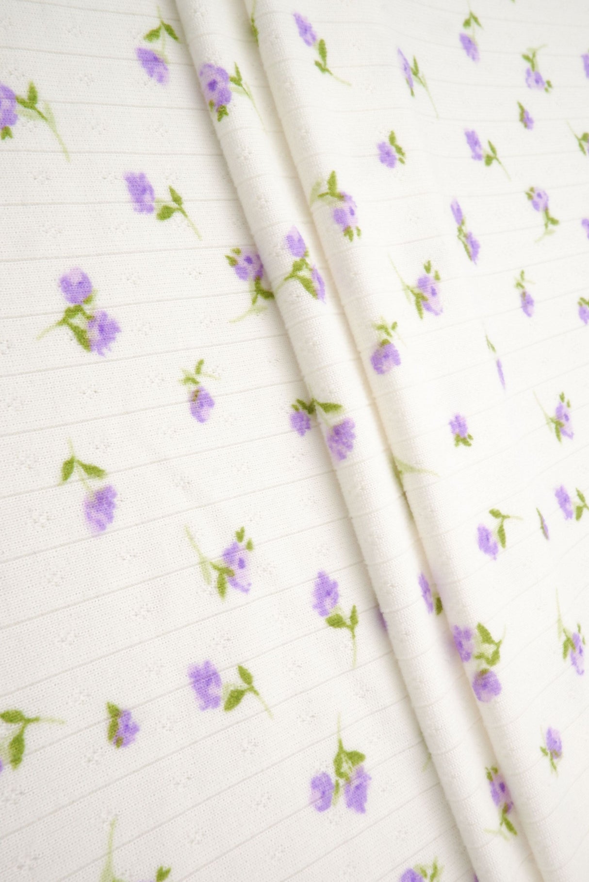 Pointelle Ditsy Floral Knit Fabric
