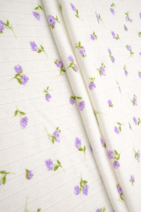 Pointelle Ditsy Floral Knit Fabric
