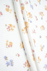 Floral Print Rib Knit Fabric