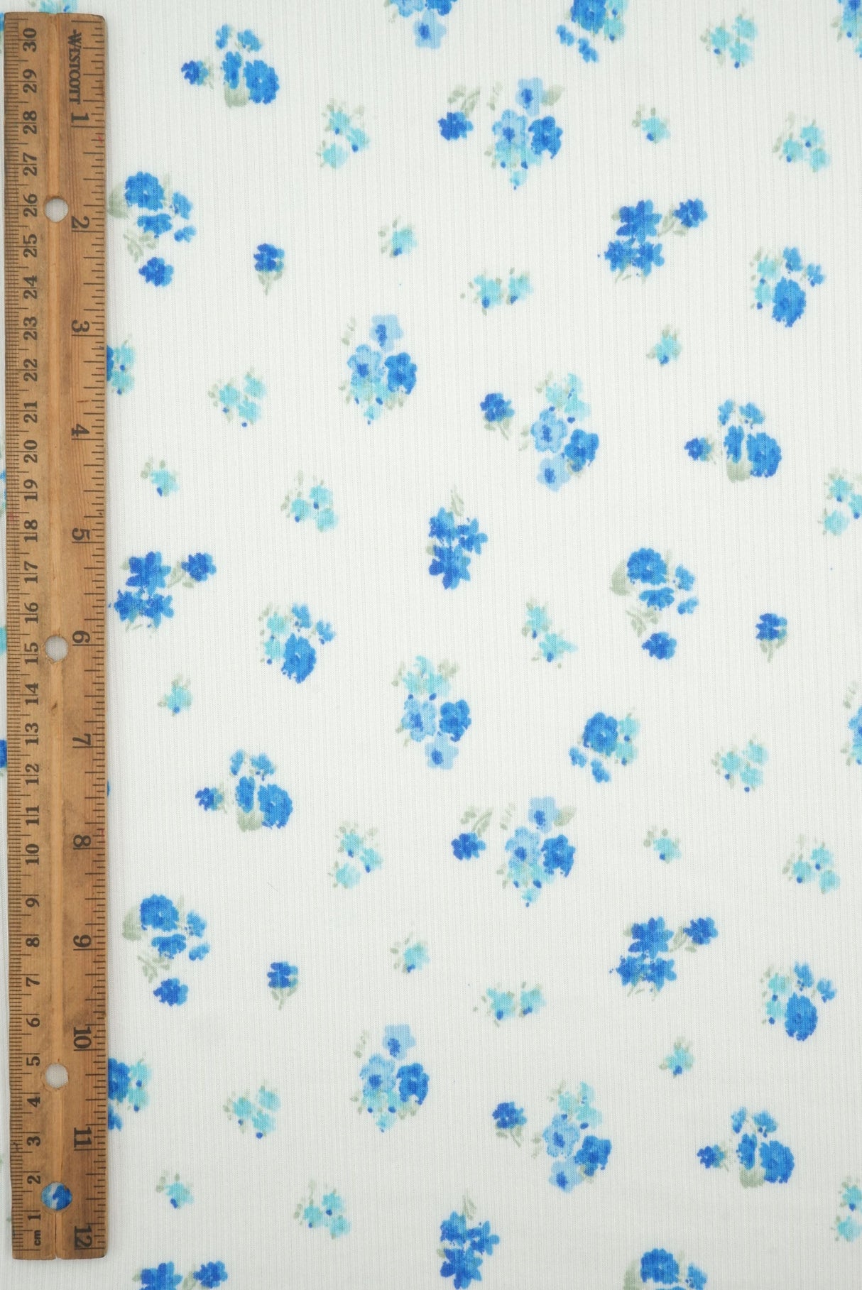 Floral Print Rib Knit Fabric