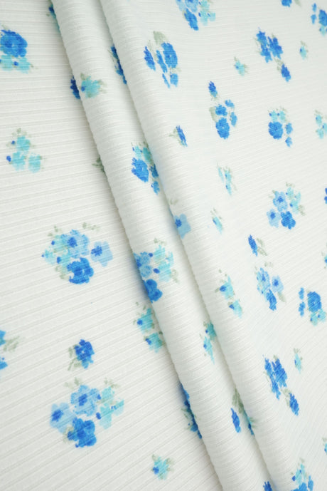 Floral Print Rib Knit Fabric