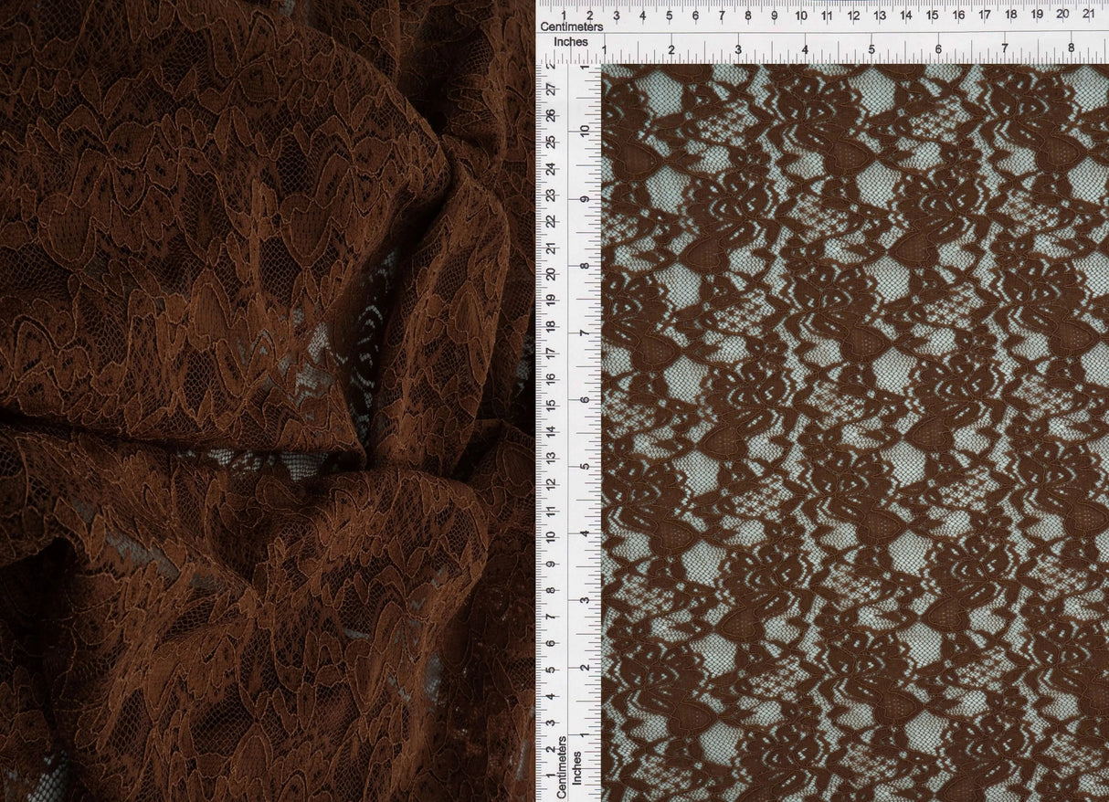 Floral Double Border Lace Fabric 95 Nylon 5 Spandex Stretch Material 57/58 Inches Wide